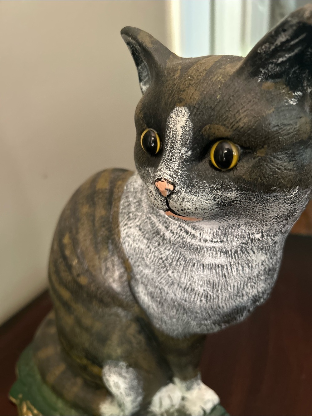 Vintage Door Stop Tabby Cat Heavy Iron - Picture 9 of 10
